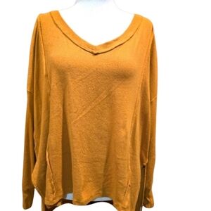 Women's Mustard Long Sleeve Top Medium Three Birds Nest